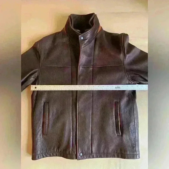 Castellon Men’s Leather Bomber Jacket 40 USA Made Wool Cashmere Flight Style - Picture 12 of 16